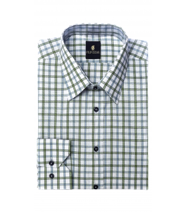 Filip Cezar Green Squares Shirt