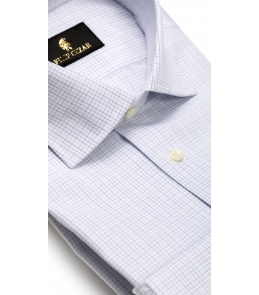 Filip Cezar White & Blue Squares Shirt