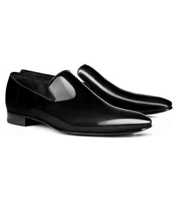 Pantofi Filip Cezar Patent Black Loafers