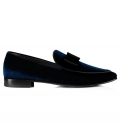 Filip Cezar Luxury Velvet Blue Shoes