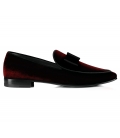Filip Cezar Luxury Red Velvet Shoes