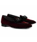 Filip Cezar Luxury Red Velvet Shoes
