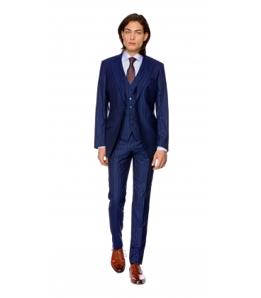 Costum Filip Cezar Navy Blue Stripe