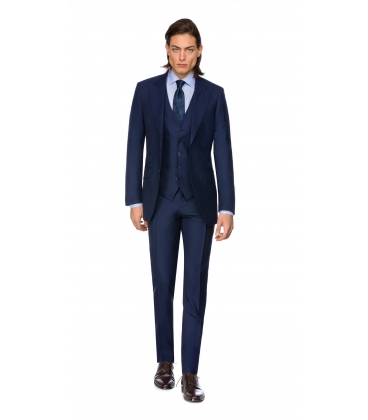 Costum Filip Cezar Navy Blue Check