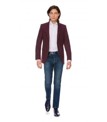 Costum Filip Cezar Herringbone Red