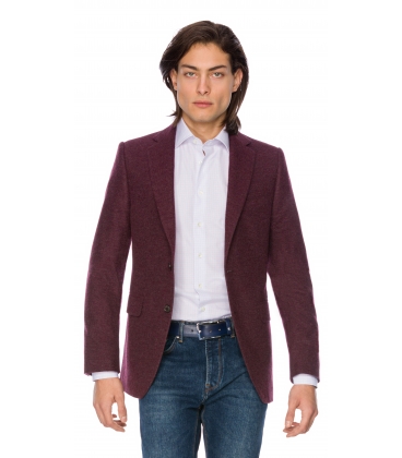 Filip Cezar Herringbone Red Blazer