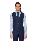 Filip Cezar Navy Blue Check Waistcoat