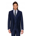 Filip Cezar Navy Blue Check Waistcoat