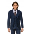 Filip Cezar Cosmic Blue Check Waistcoat