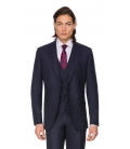 Filip Cezar Dark Blue Check Waistcoat