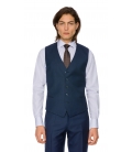 Filip Cezar Cosmic Blue Check Waistcoat