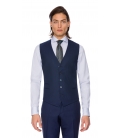 Filip Cezar Navy Blue Check Waistcoat