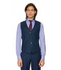 Filip Cezar Cosmic Blue Check Waistcoat