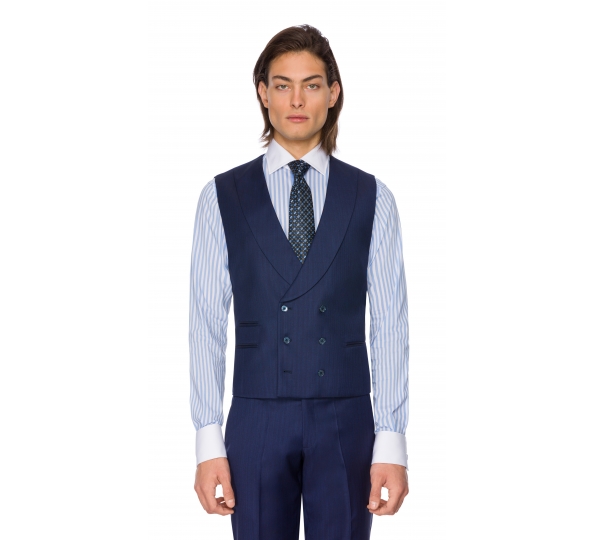 Filip Cezar Blue Stripe Waistcoat