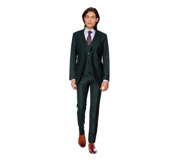 Costum Filip Cezar Green Stripe