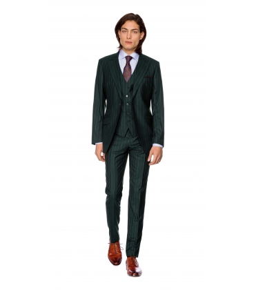 Costum Filip Cezar Green Stripe
