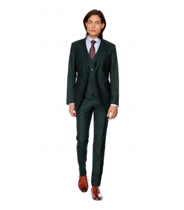Filip Cezar Green Stripe Suit