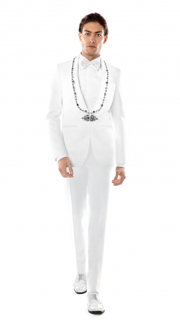 Filip Cezar White Stone Suit