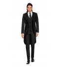 Redingote Black Plain Suit
