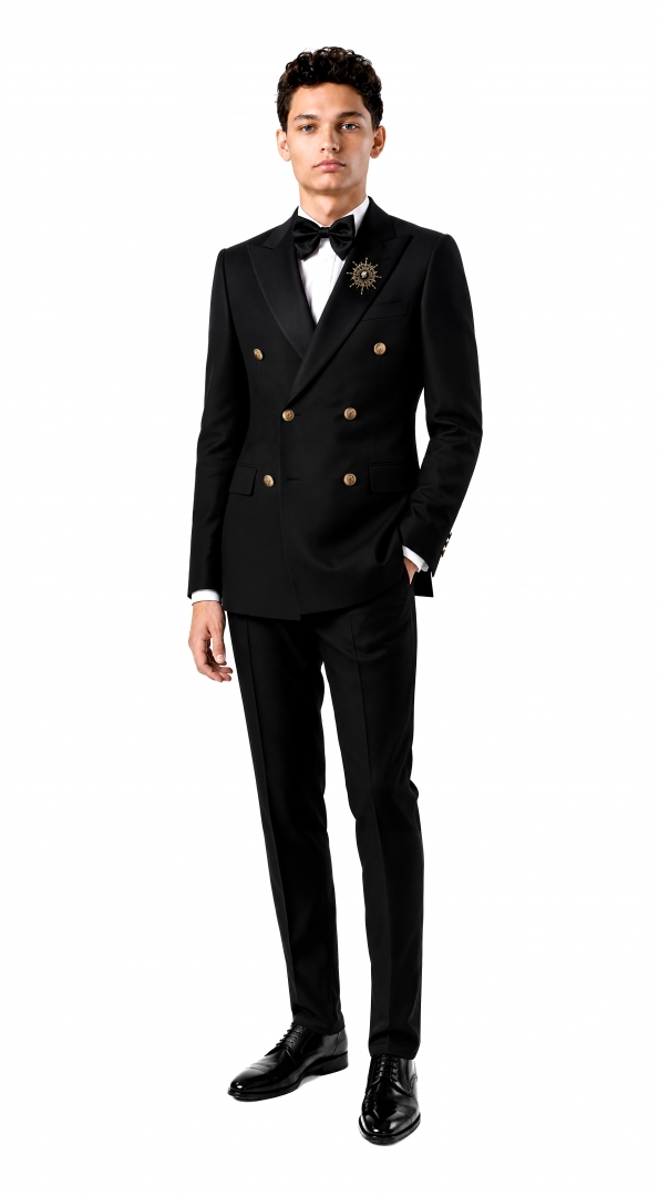 Filip Cezar Double Dark Suit