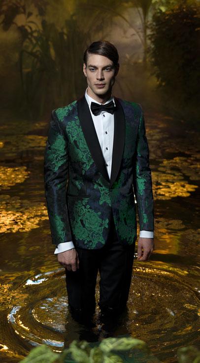 Costum de ceremonie Filip Cezar Green Flowers