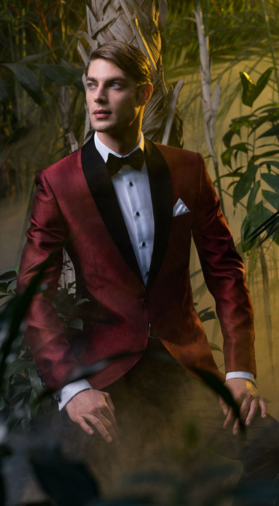 Costum de ceremonie Filip Cezar Shiny Red